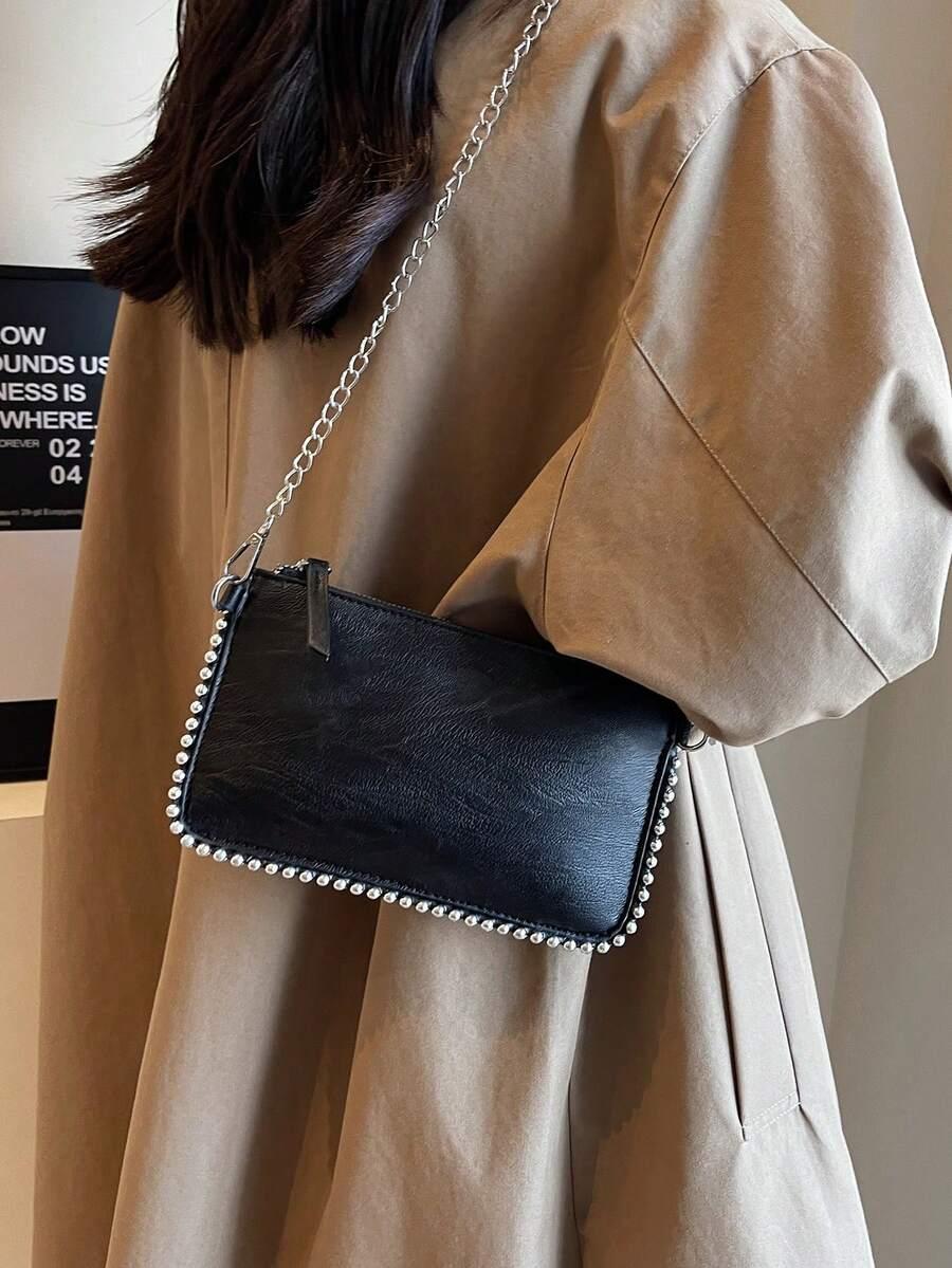 SHEIN CZARNA TOREBKA IMITACJA SKÓRY ZAMEK S07__13X23
