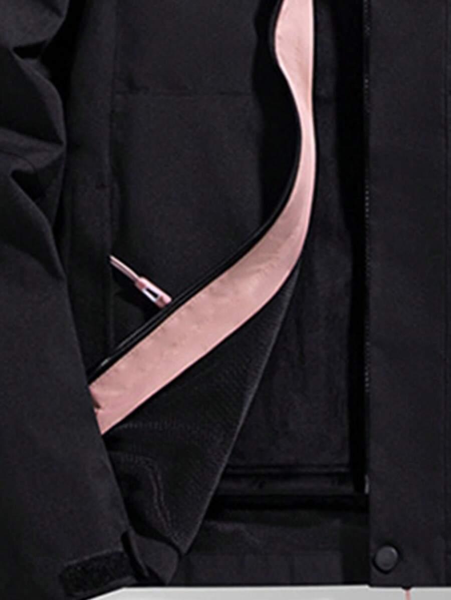 SHEIN CZARNA KURTKA PRZECIWDESZCZOWA KAPTUR W01__S