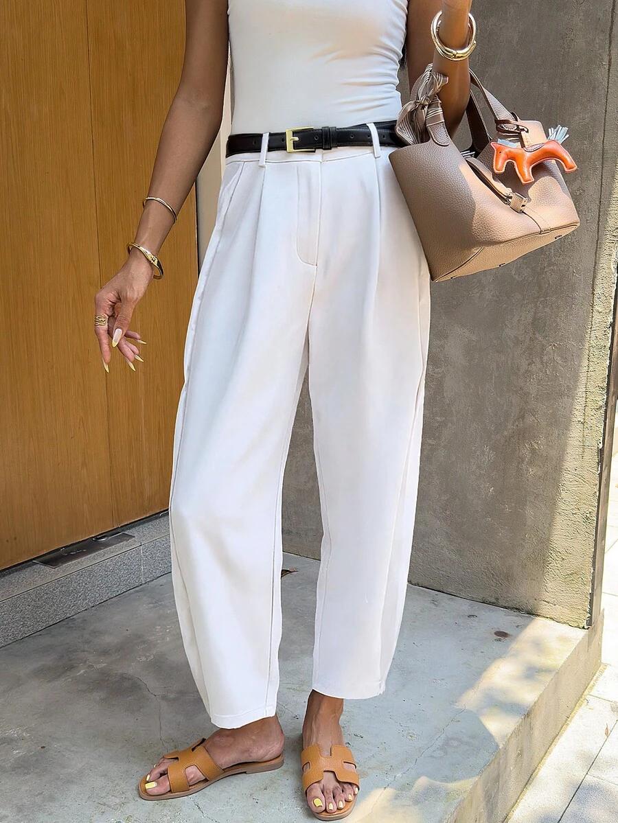 SHEIN BIAŁE SPODNIE CASUAL S06__L