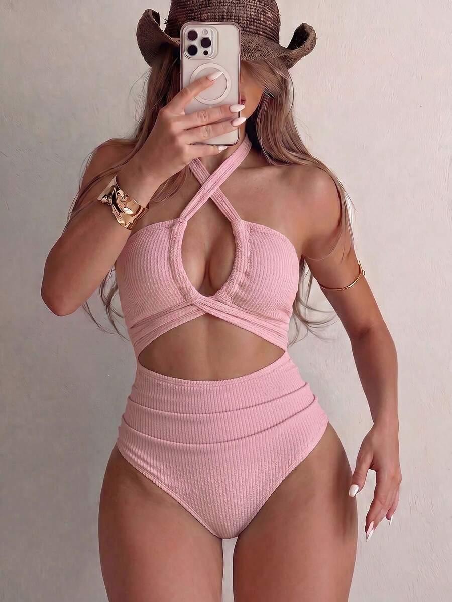 SHEIN JEDNOCZĘŚCIOWY STRÓJ KĄPIELOWY S09__L