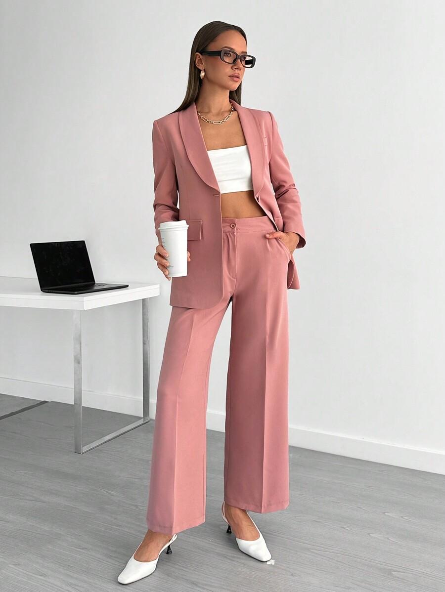 SHEIN KOMPLET SPODNIE MARYNARKA S06__S