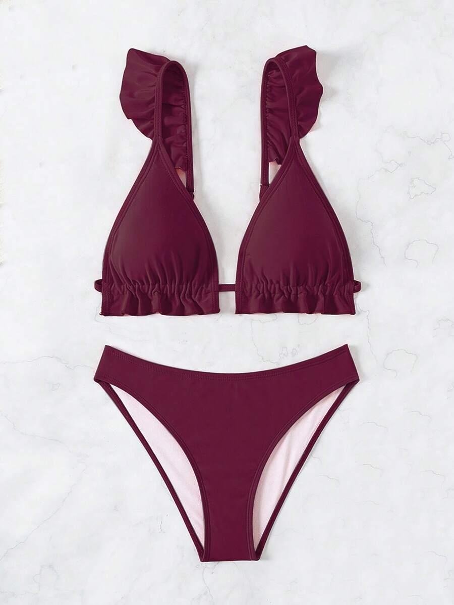 SHEIN BORDOWY KOSTIUM KĄPIELOWY S09__XS