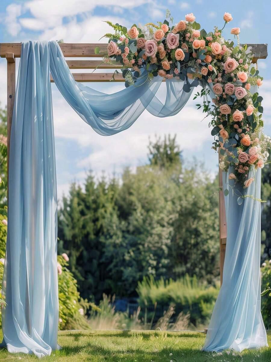 SHEIN NIEBIESKI BIEŻNIK MGIEŁKA S07__75X300CM