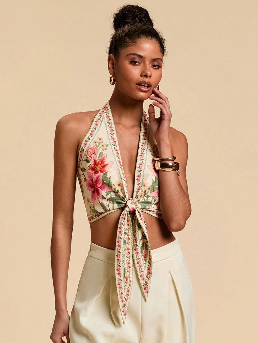 SHEIN TOP WZÓR KWIATY S06__S