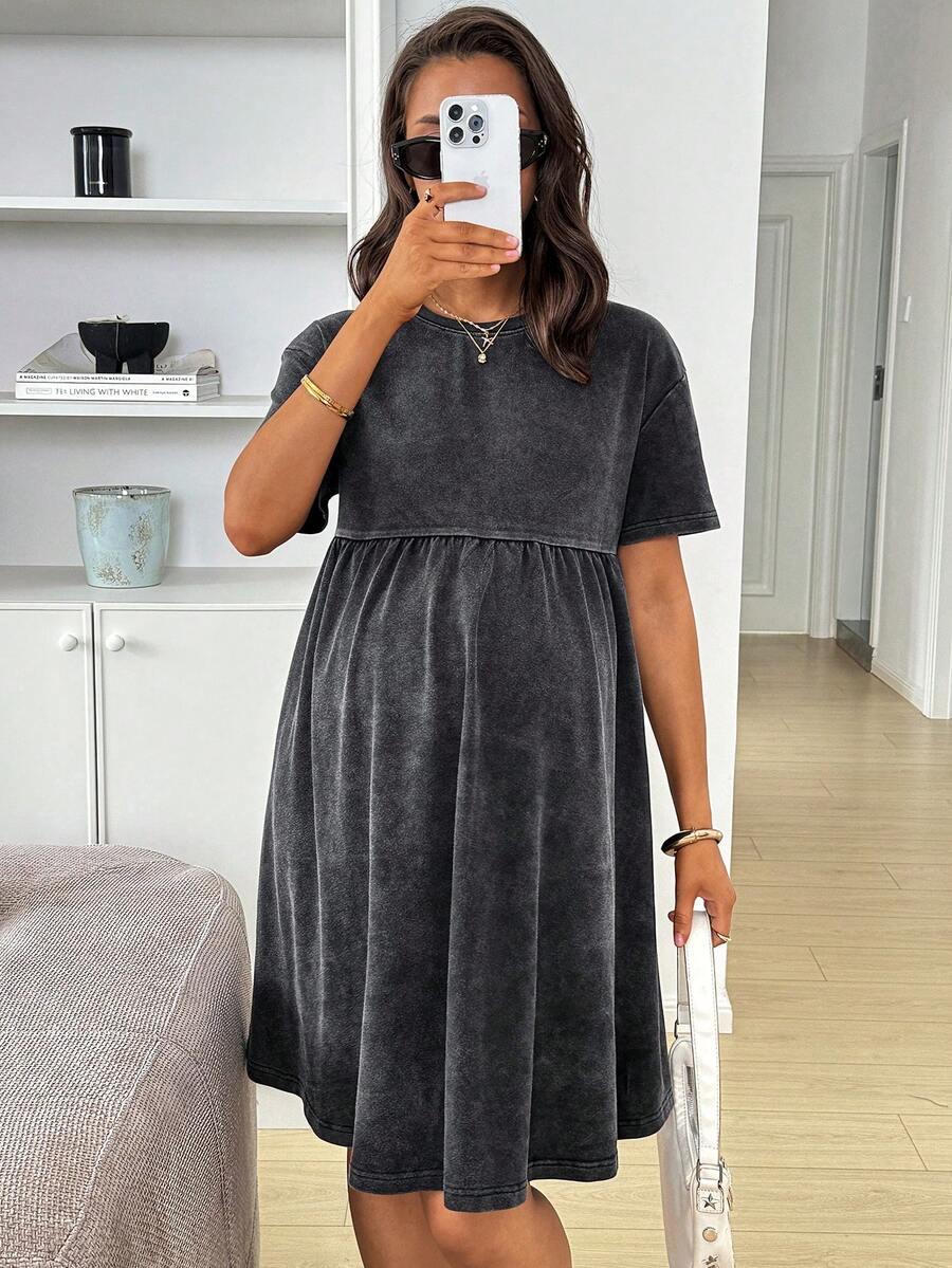 BOHO MAMA SZARA CIĄŻOWA SUKIENKA CASUAL S06__46