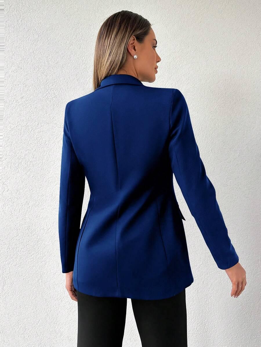 SHEIN GRANATOWA DWURZĘDOWA MARYNARKA S06__XL