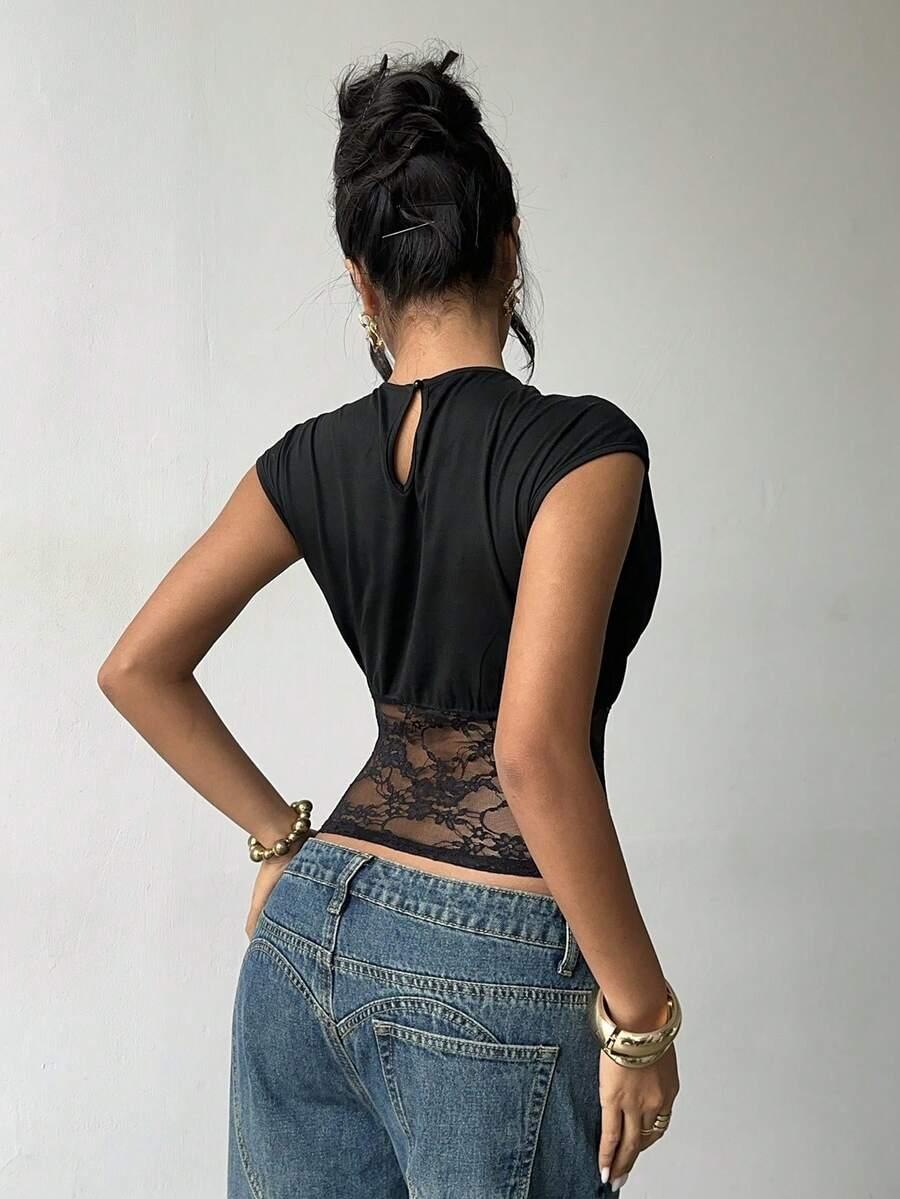 ALORUH CZARNY TOP KORONKA S06__S