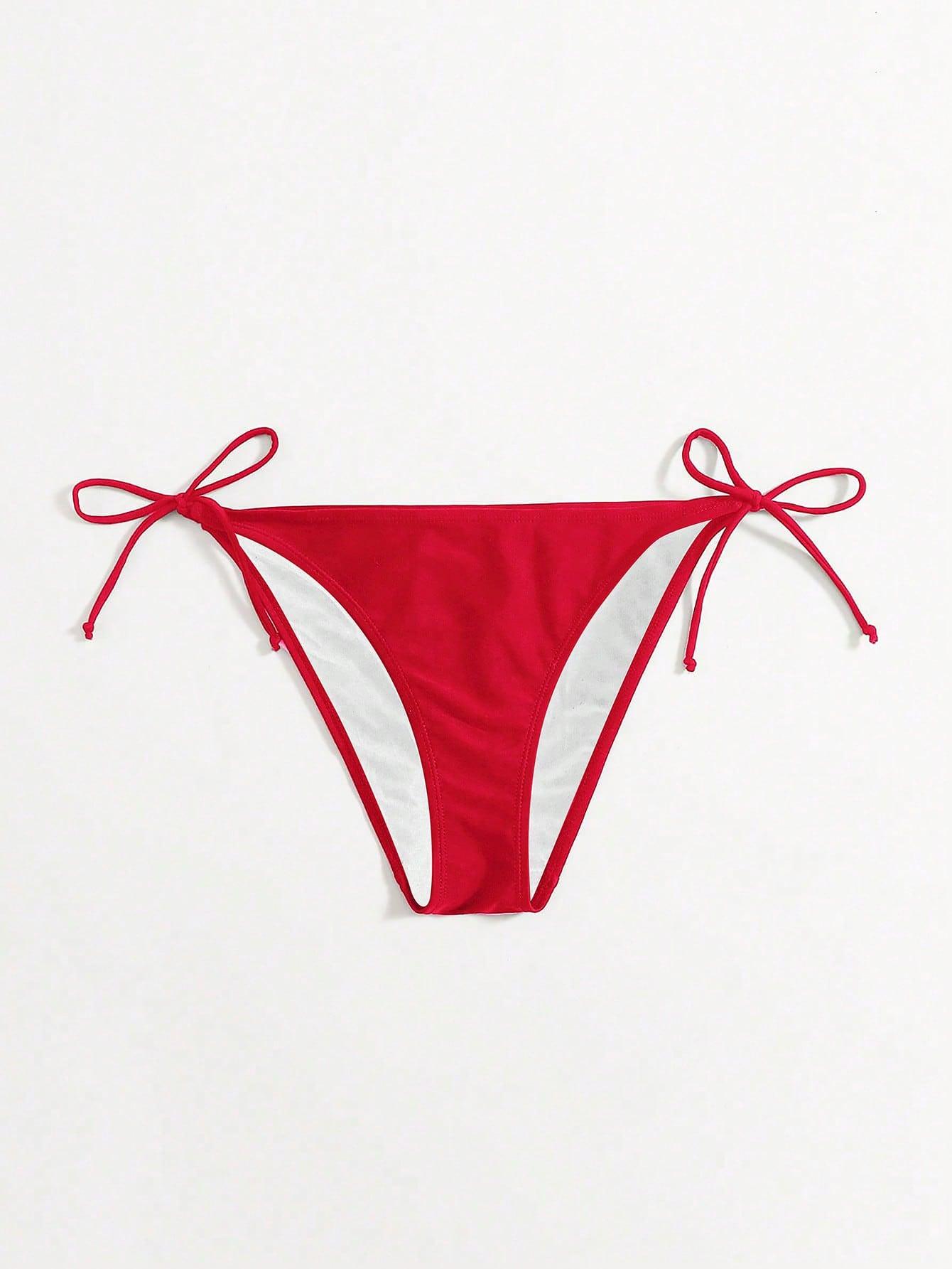 SHEIN CZERWONY DÓŁ OD BIKINI S09__L