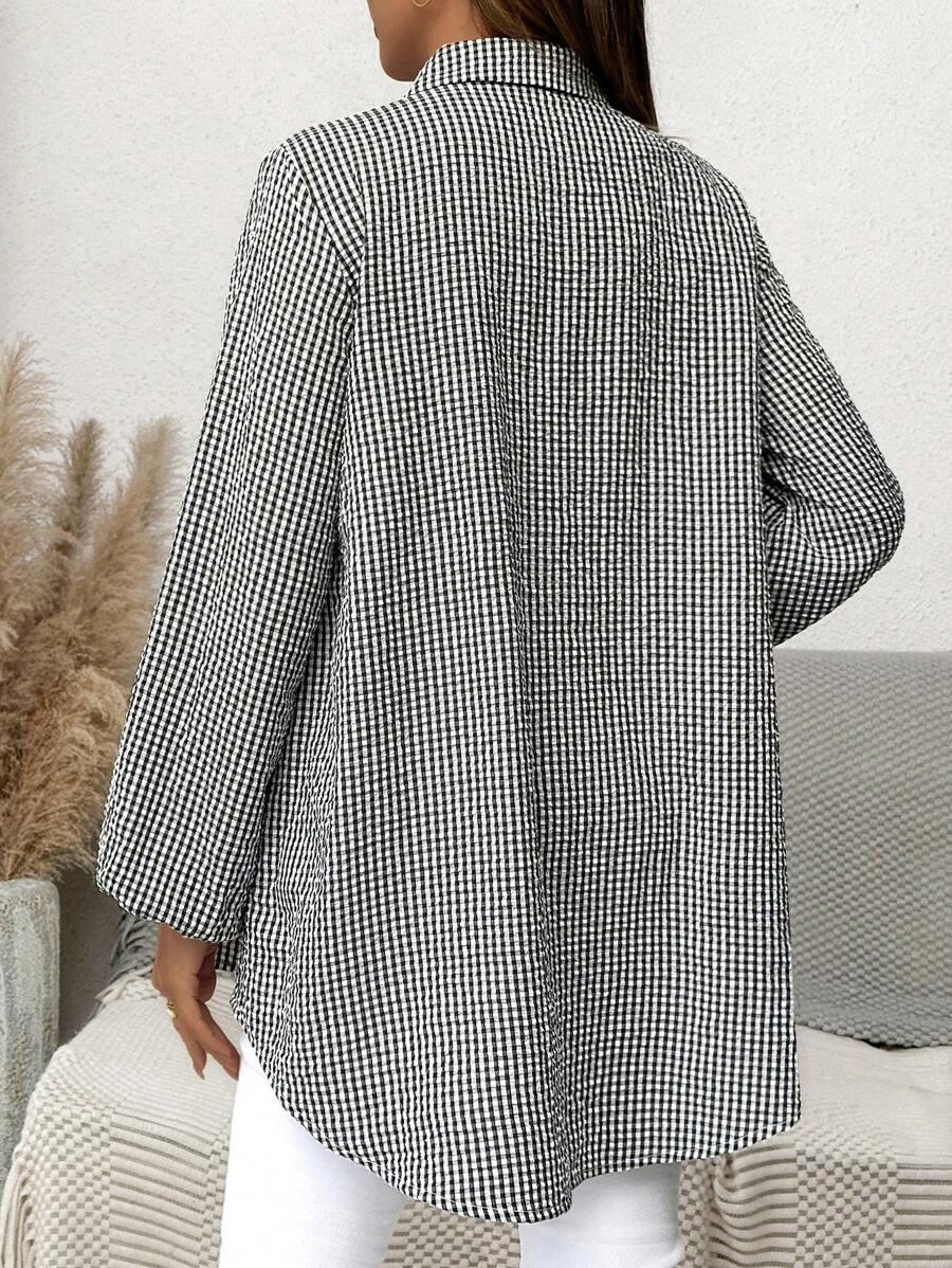 SHEIN BLUZKA W KRATKĘ S06__L