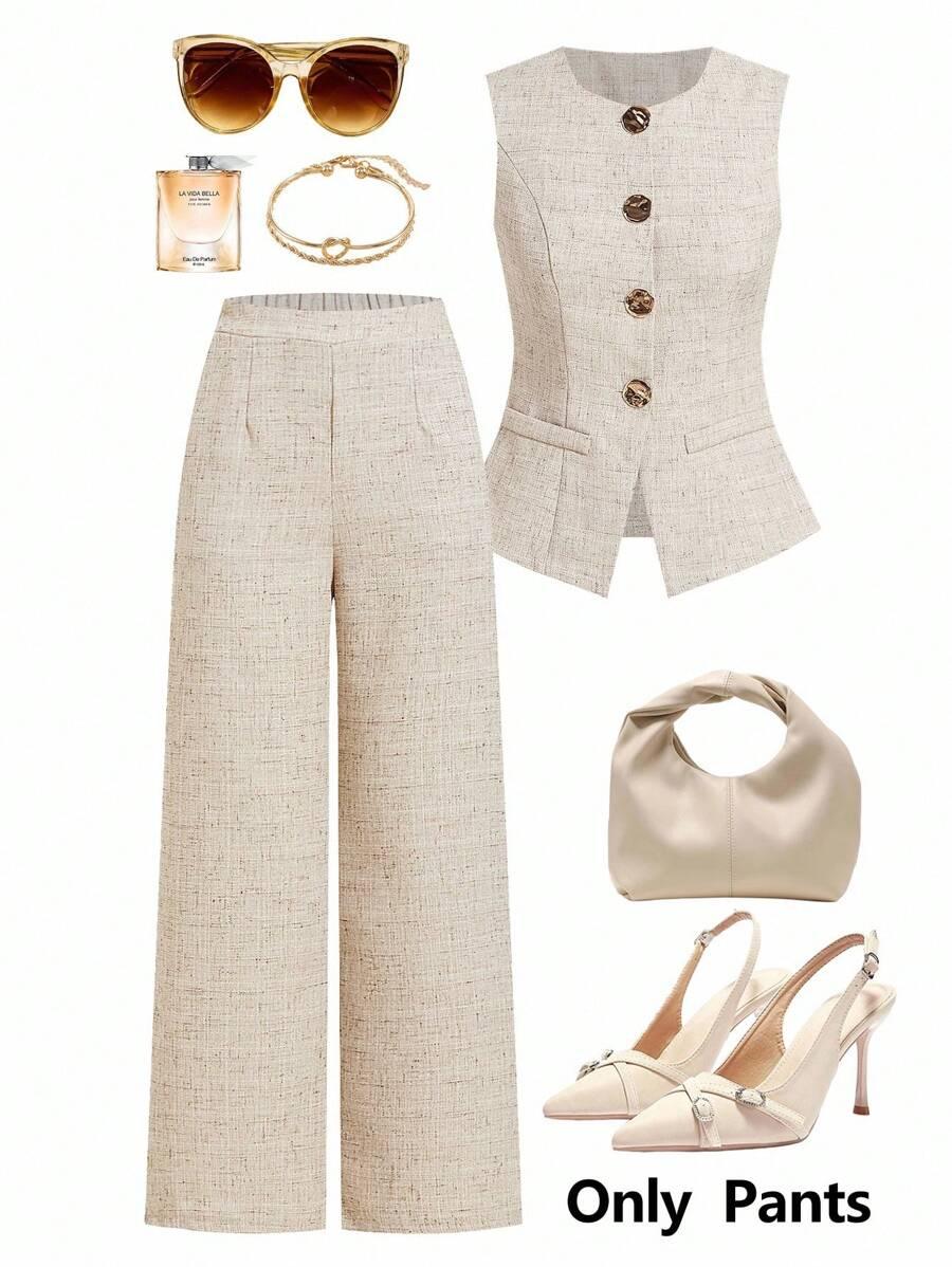 SHEIN BEŻOWE SPODNIE CASUAL S09__M