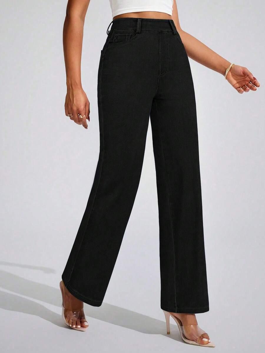 SHEIN CZARNE SPODNIE CASUAL S06__W30/L