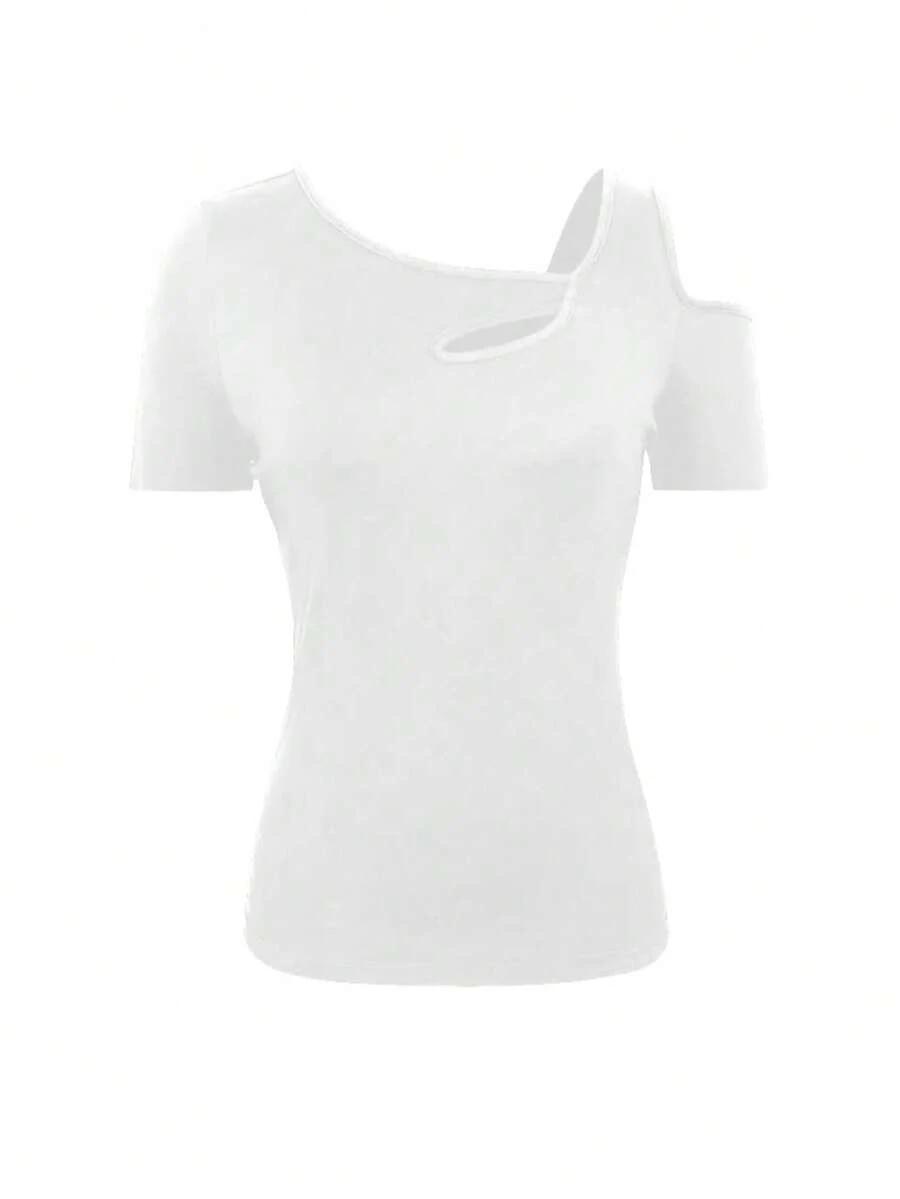 SHEIN BIAŁA BLUZKA KRÓTKI RĘKAW S06__XL