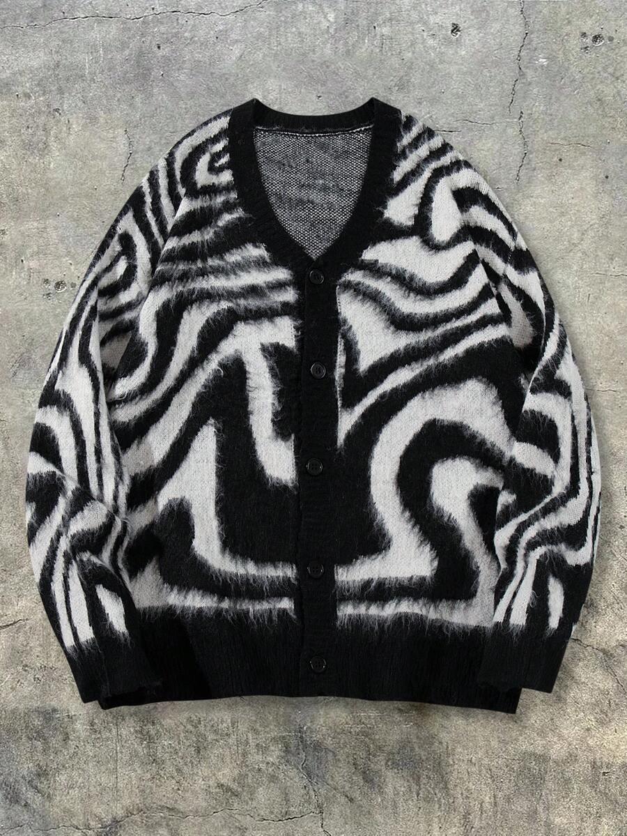 SHEIN ROZPINANY SWETER WZÓR S06__XXL