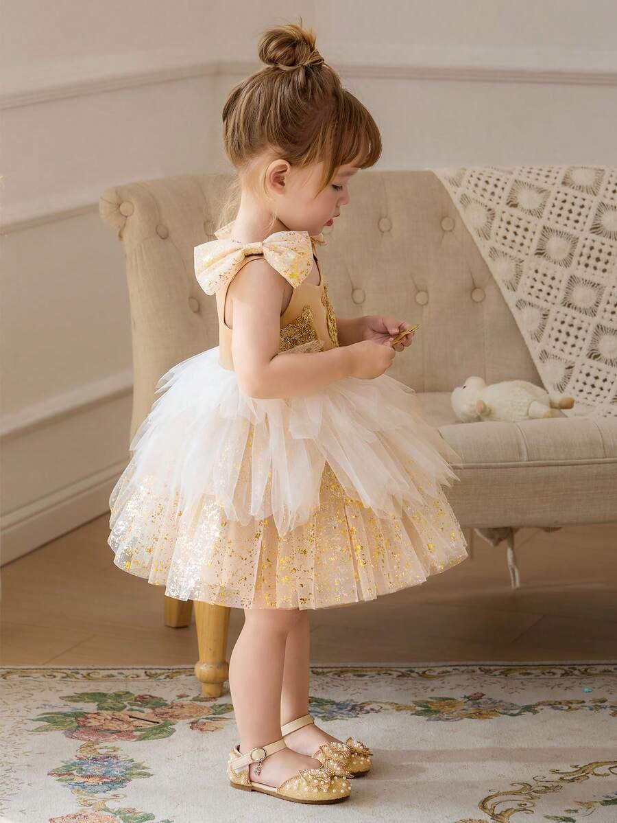 SHEIN ZŁOTA SUKIENKA TIUL S06__68/74