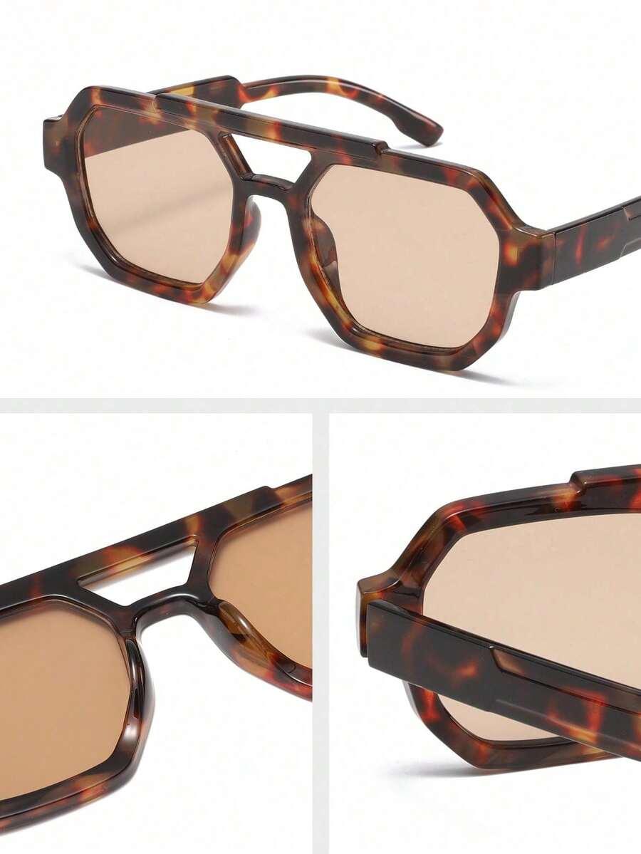 SHEIN BRĄZOWE OKULARY PRZECIWSŁONECZNE S07__