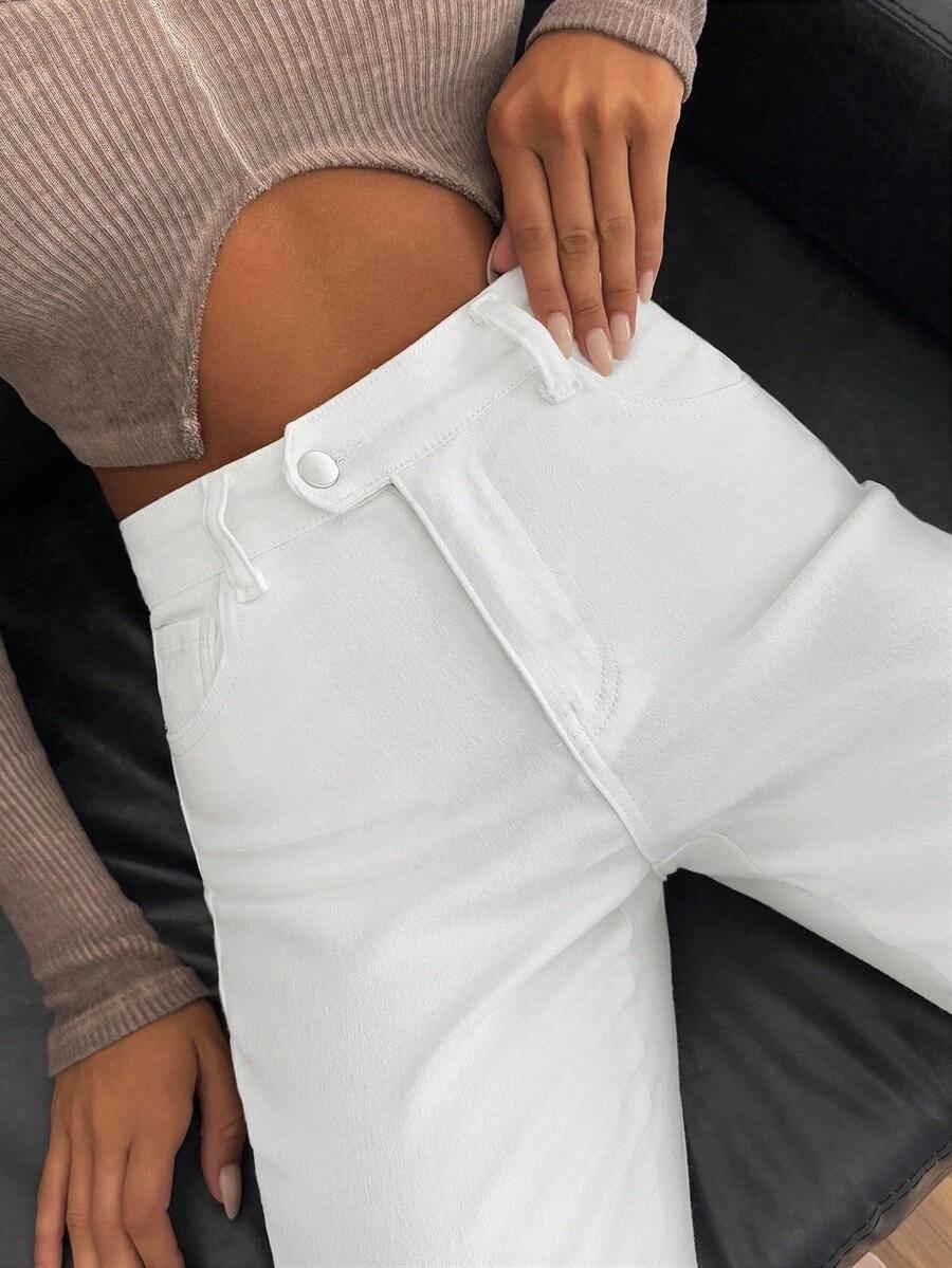 EURMUSE BIAŁE SPODNIE SKINNY JEANS S06__M