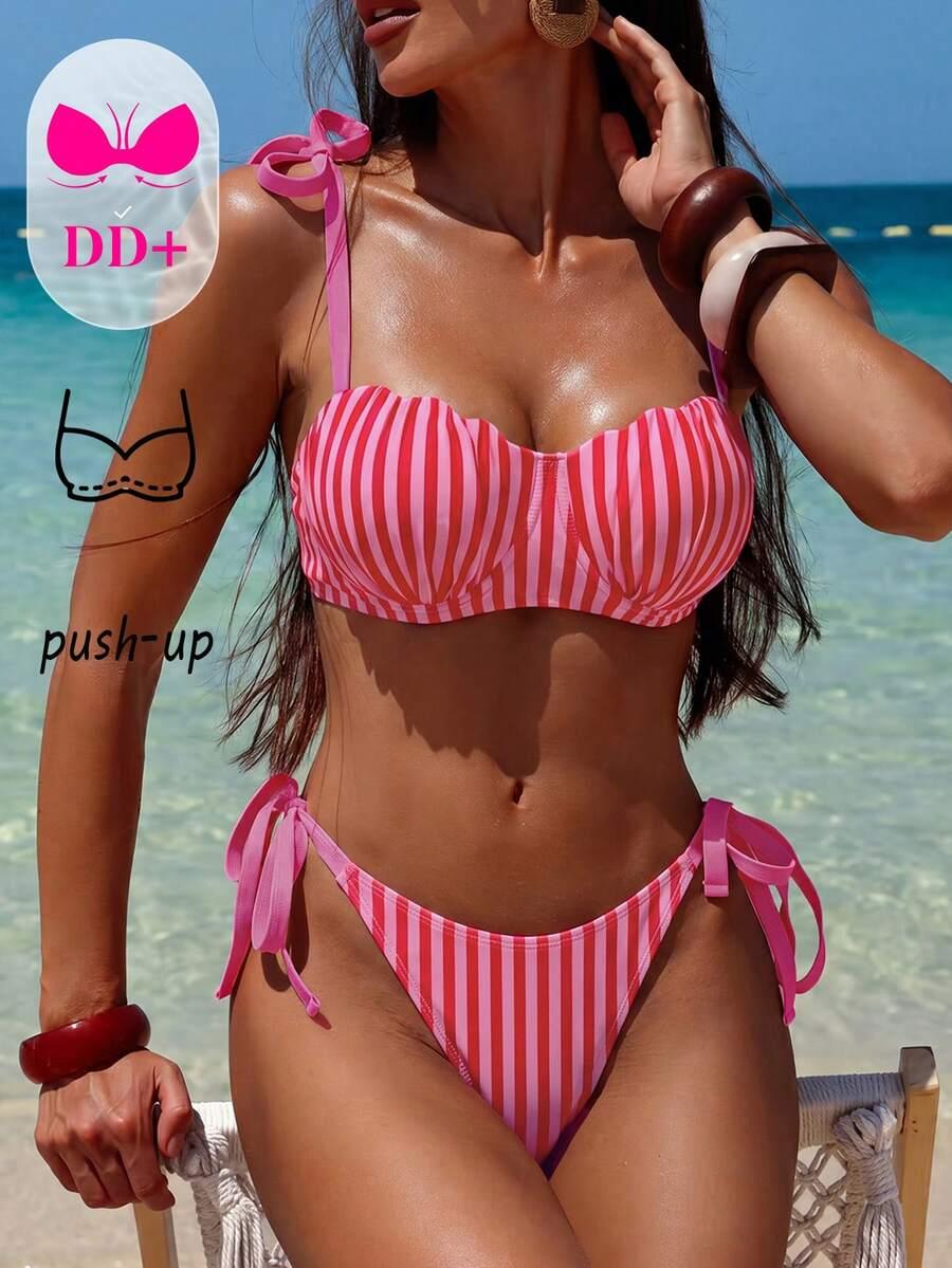 SHEIN GÓRA OD STROJU KĄPIELOWEGO WZÓR PASKI S09__90E