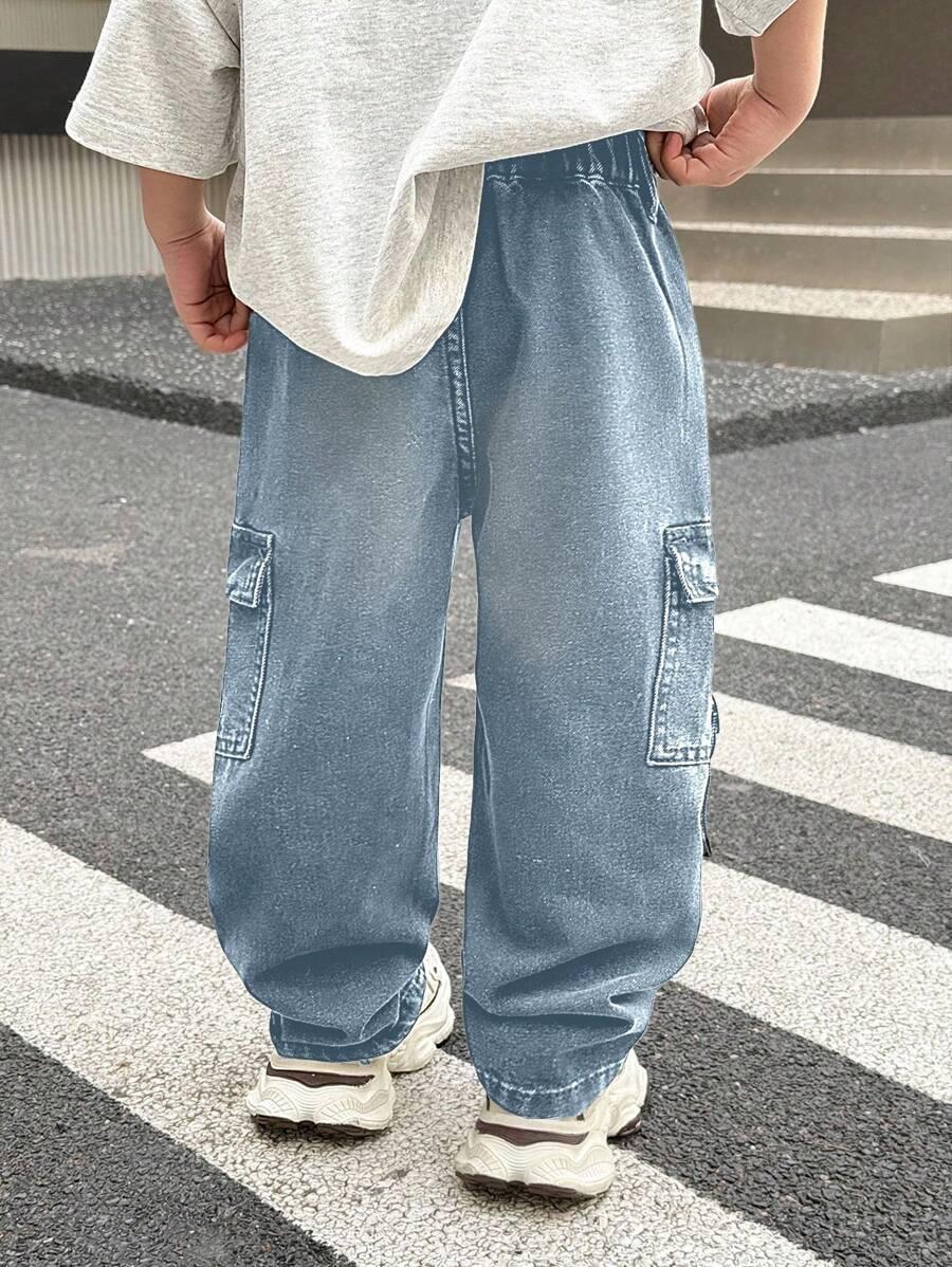 SHEIN SPODNIE JEANS KIESZENIE S06__104-110