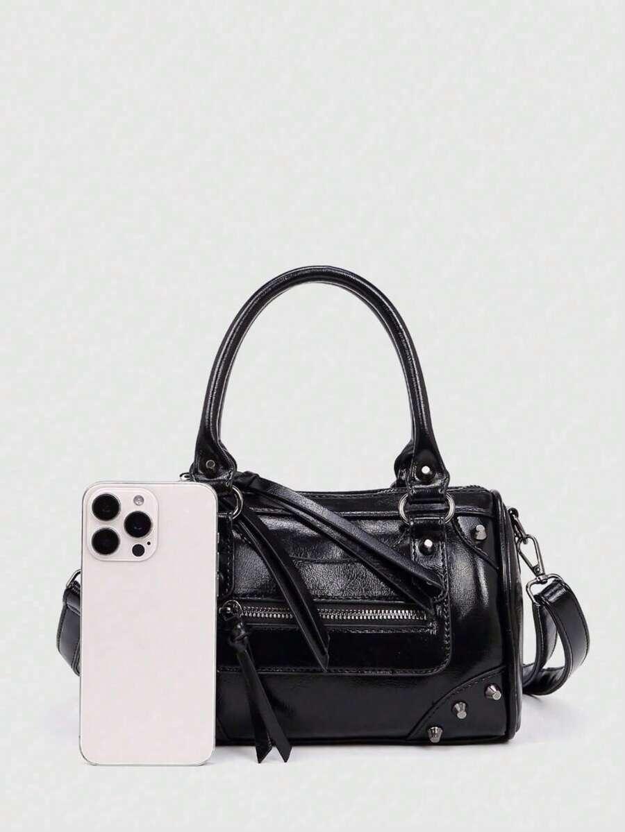 SHEIN CZARNA TOREBKA IMITACJA SKÓRY S07__24X11X16