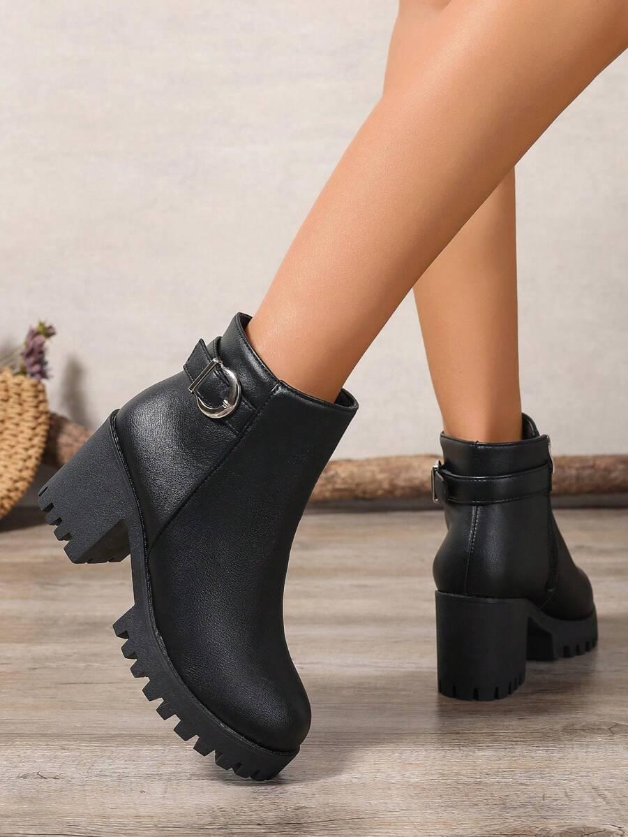 SHEIN CZARNE BOTKI ZAMEK W01__38