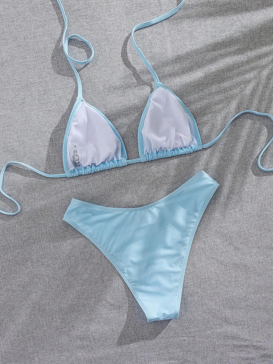 SHEIN NIEBIESKI DWUCZĘŚCIOWY STRÓJ KĄPIELOWY S09__L
