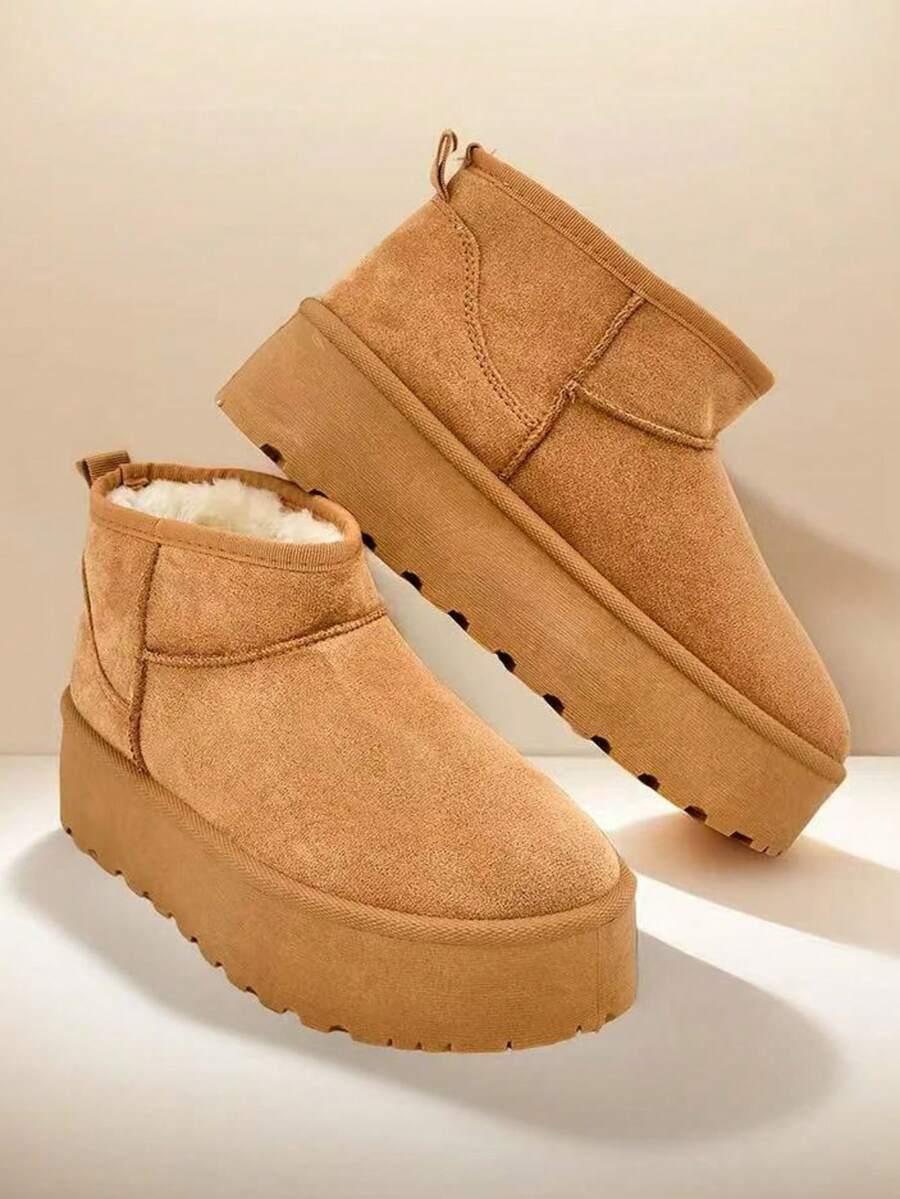 SHEIN BRĄZOWE ŚNIEGOWCE PLATFORMA W01__39