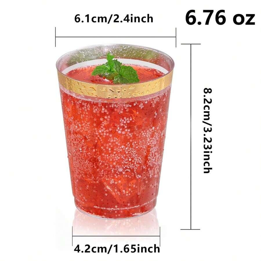 SHEIN BEZBARWNE PLASTIKOWE KUBKI 10-PACK S07__200ML
