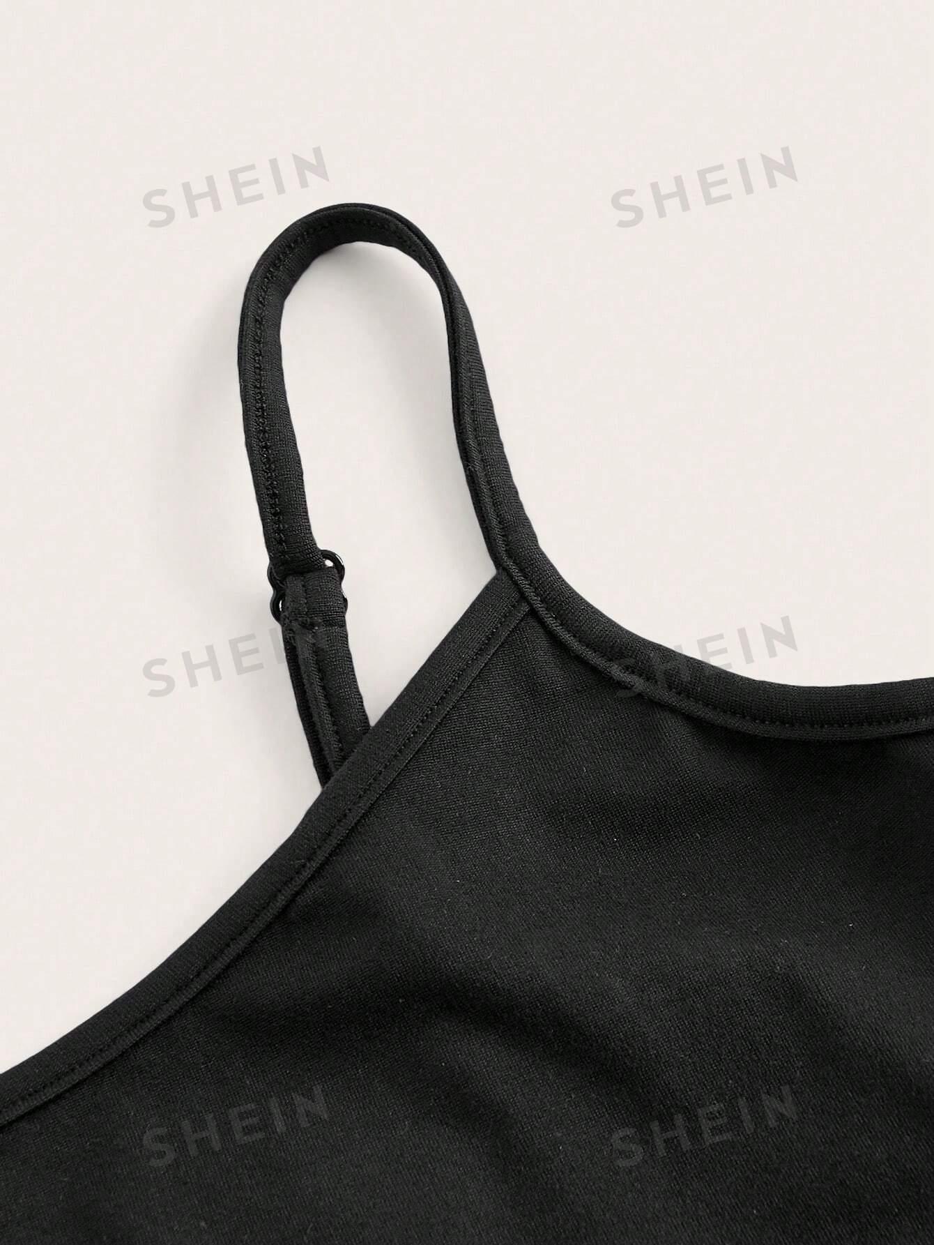 SHEIN CZARNY TOP NA RAMIĄCZKACH S06__XL