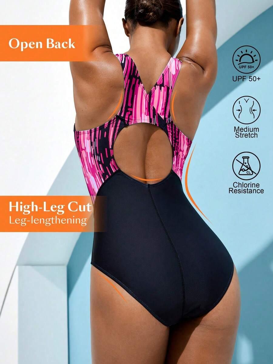 SHEIN JEDNOCZĘŚCIOWY STRÓJ KĄPIELOWY PRINT S09__S