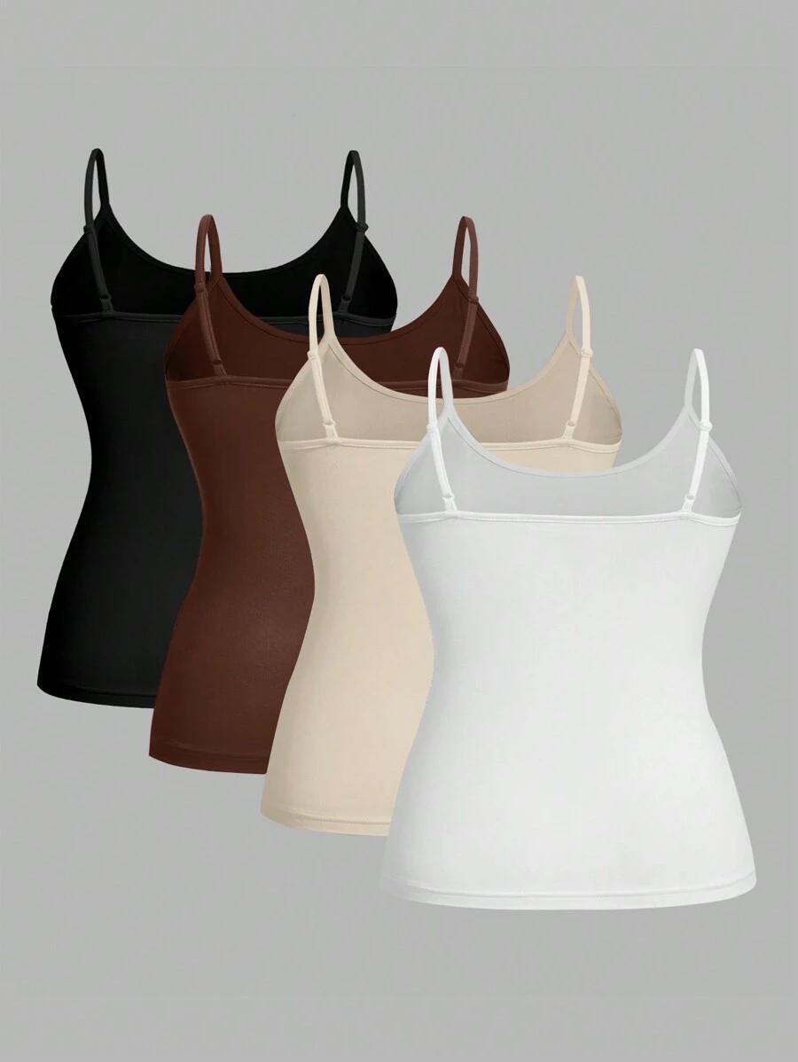 SHEIN TOP NA RAMIĄCZKACH 4-PACK S06__XXL