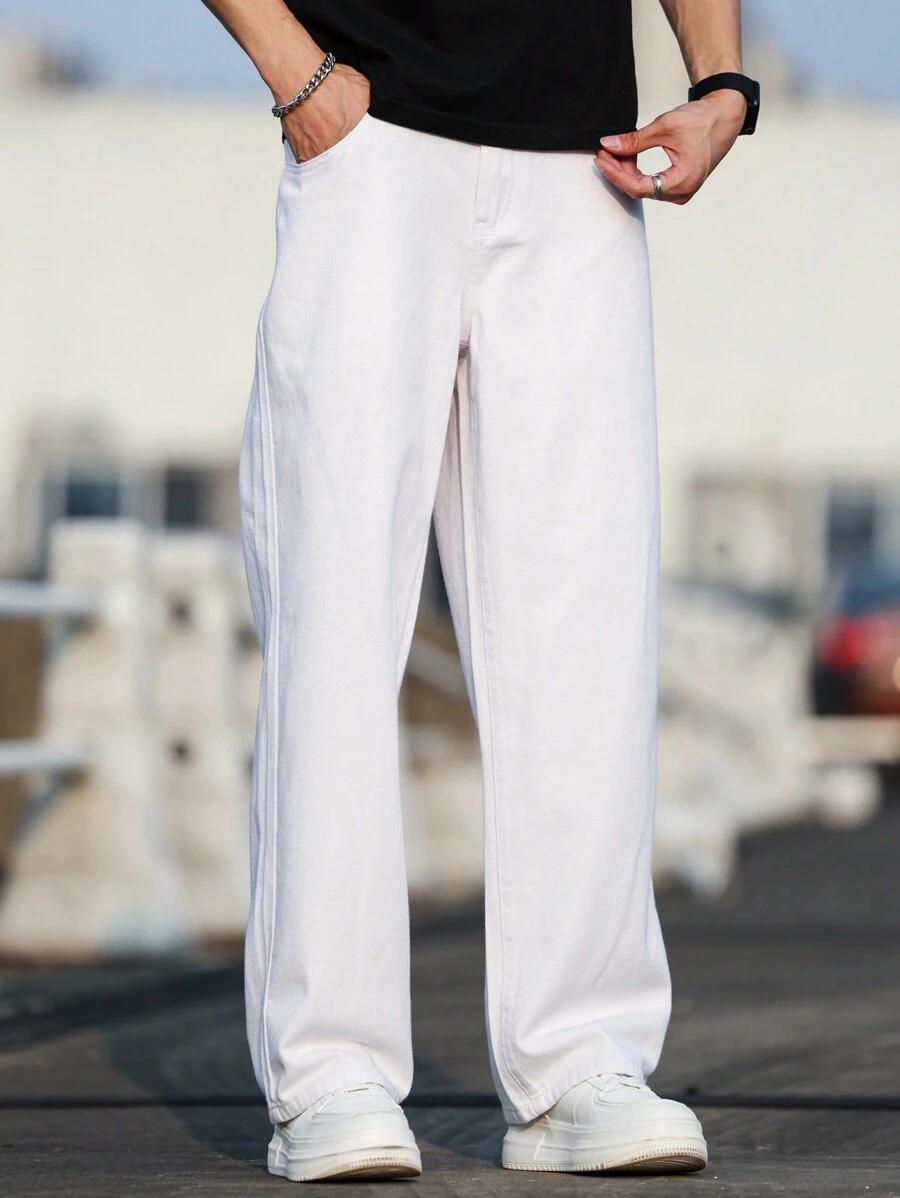 MANFINITY BIAŁE SPODNIE JEANS S06__L