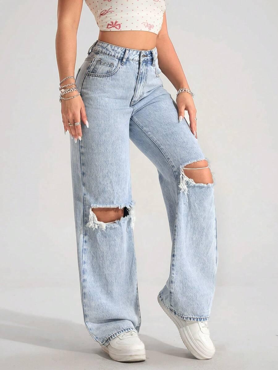 SHEIN NIEBIESKIE SPODNIE JEANS S06__S
