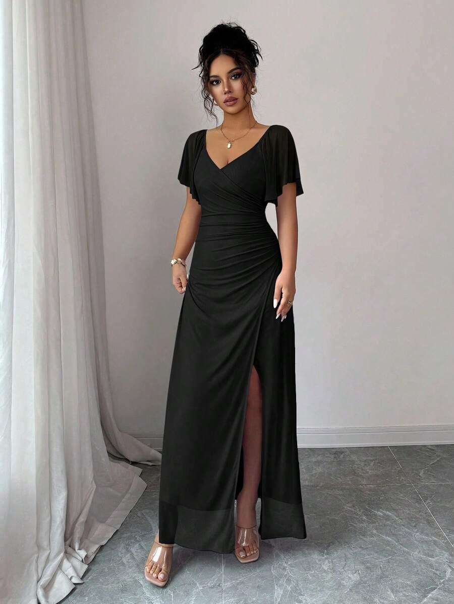 SHEIN CZARNA MAXI SUKIENKA S06__S