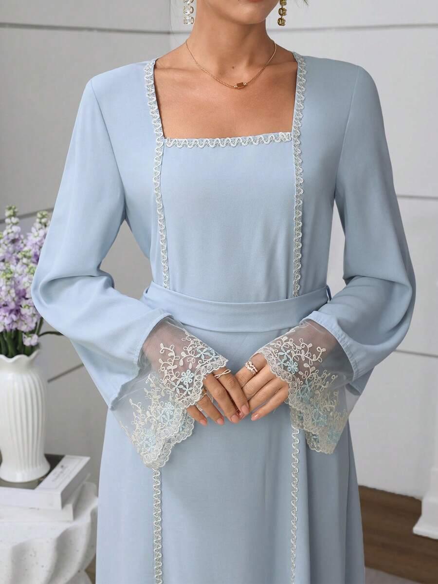 SHEIN NIEBIESKA MAXI SUKIENKA S06__L