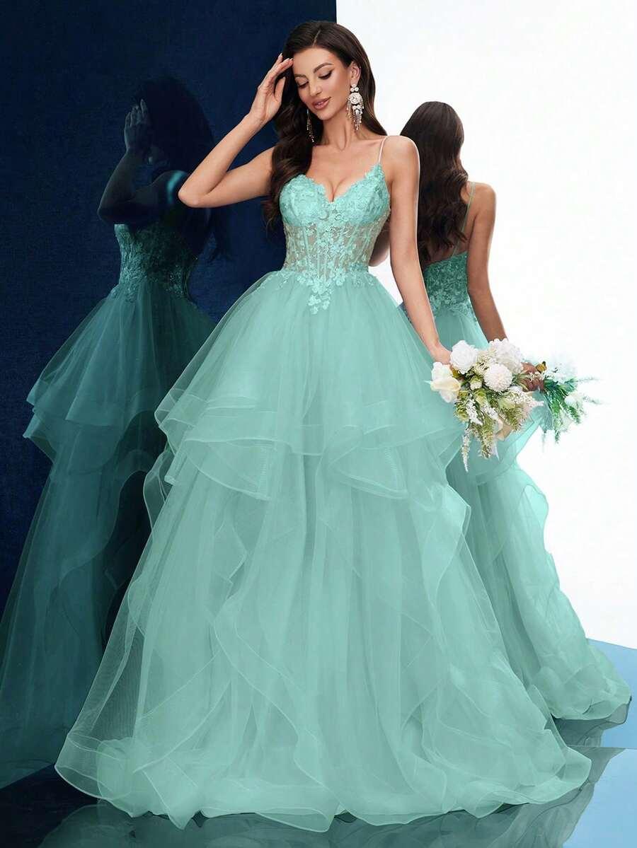 SHEIN ZIELONA MAXI SUKIENKA S09__S