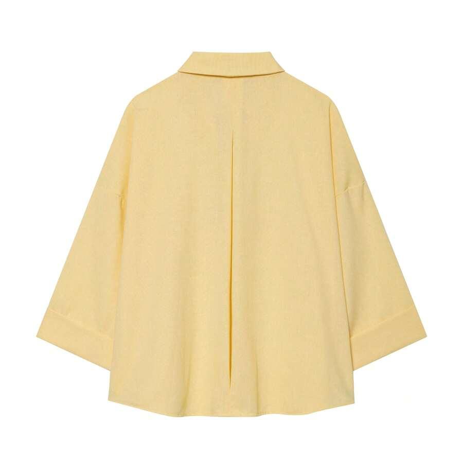 SHEIN ŻÓŁTA KOSZULA RĘKAW 3/4 PK01__XS