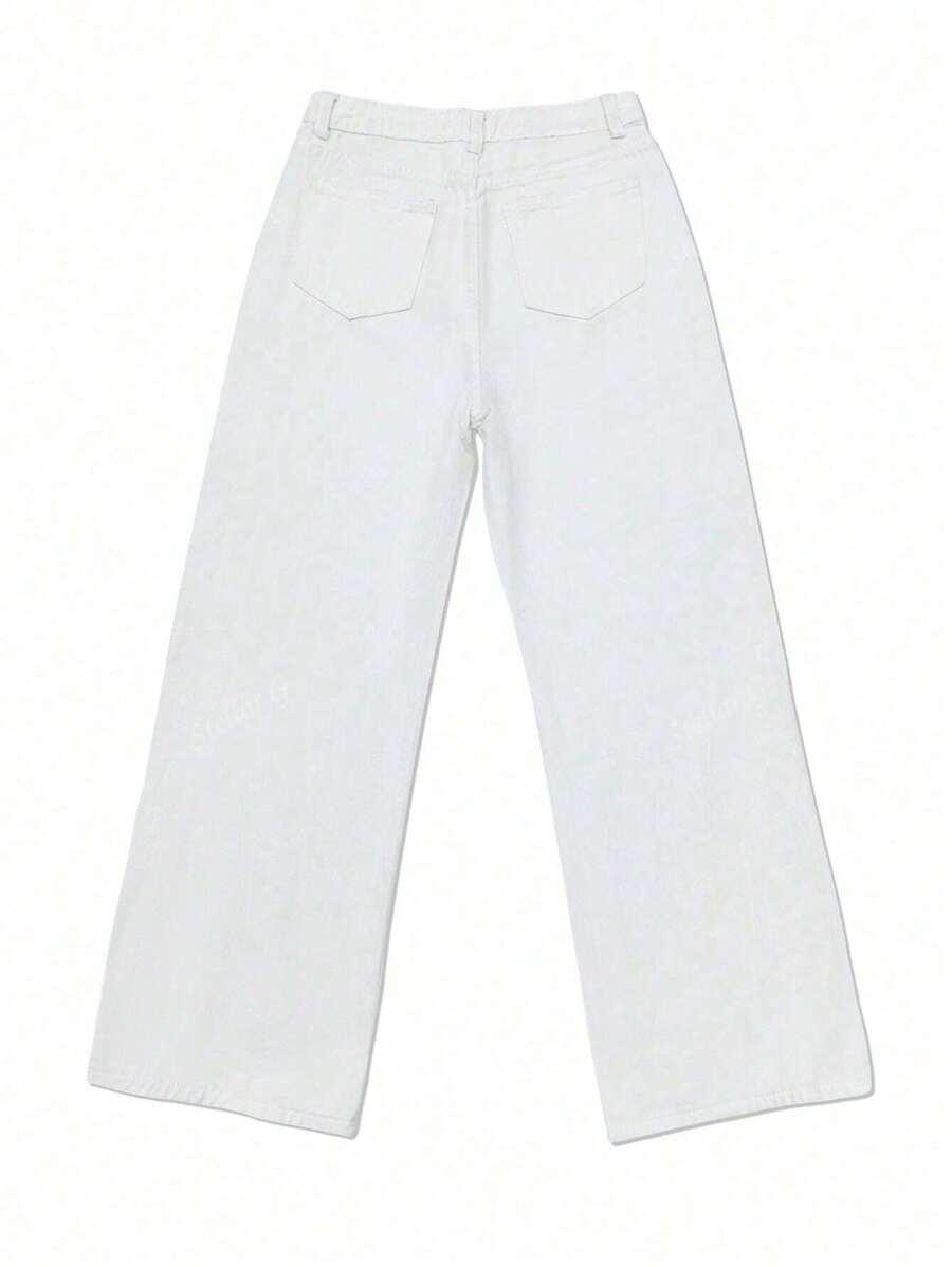 SHEIN BIAŁE SPODNIE JEANS S06__S