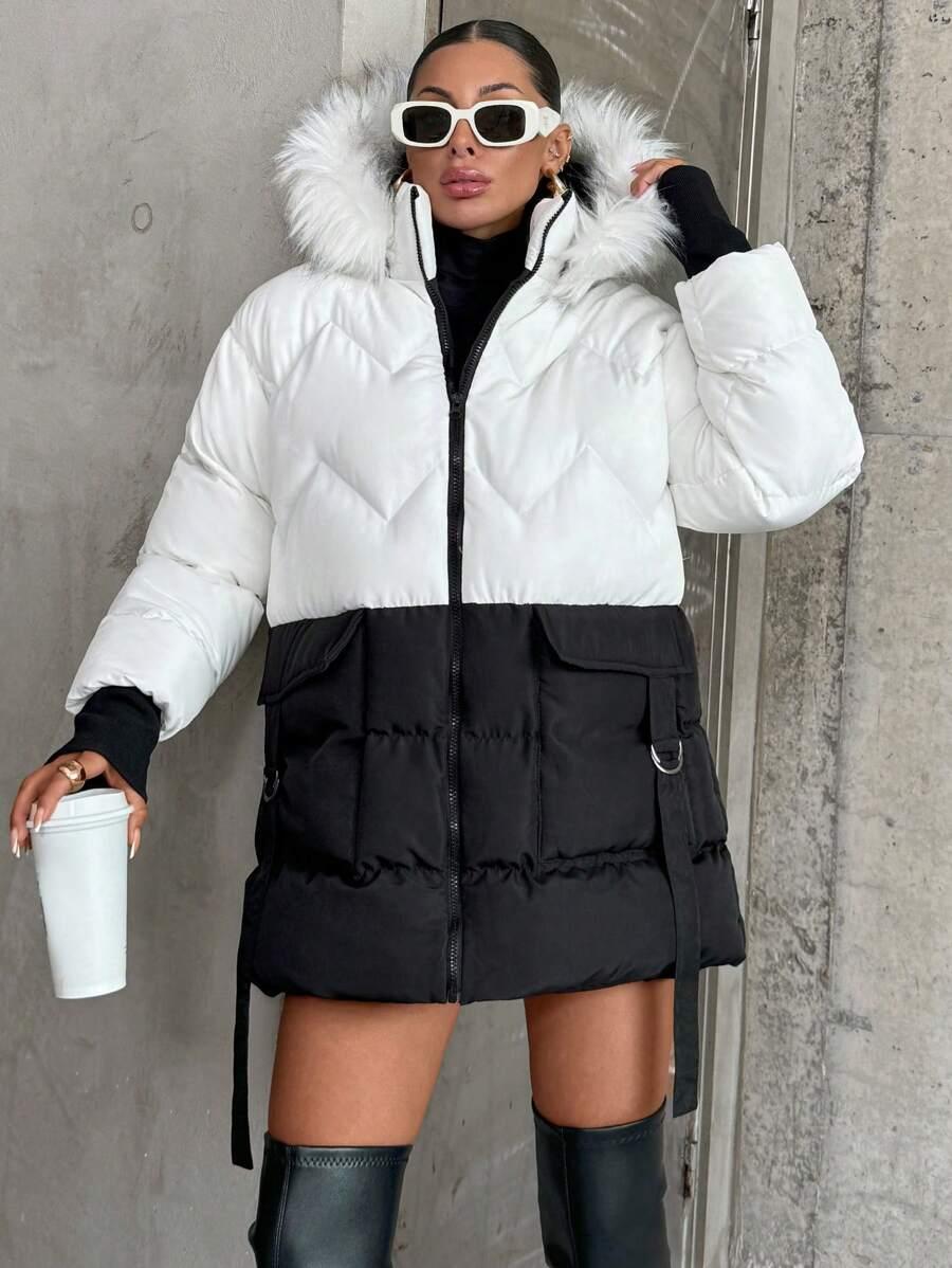 SHEIN PIKOWANA KURTKA ŁĄCZENIE W01__XS