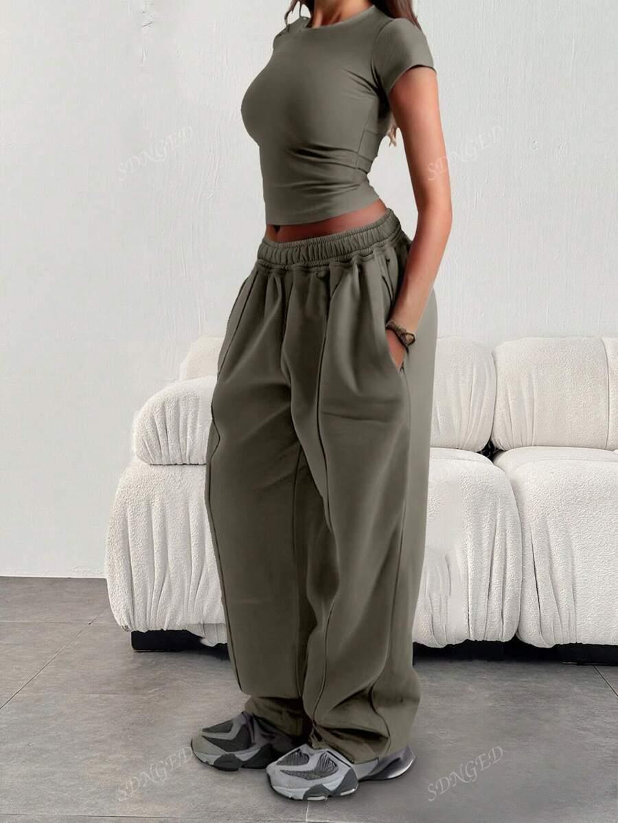 SHEIN ZIELONE SPODNIE DRESOWE S06__L