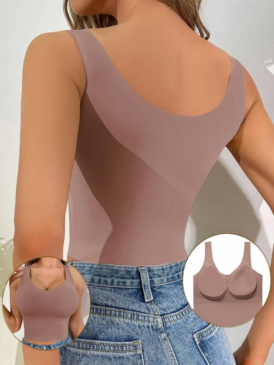 SHEIN BEŻOWY TOP RAMIĄCZKA