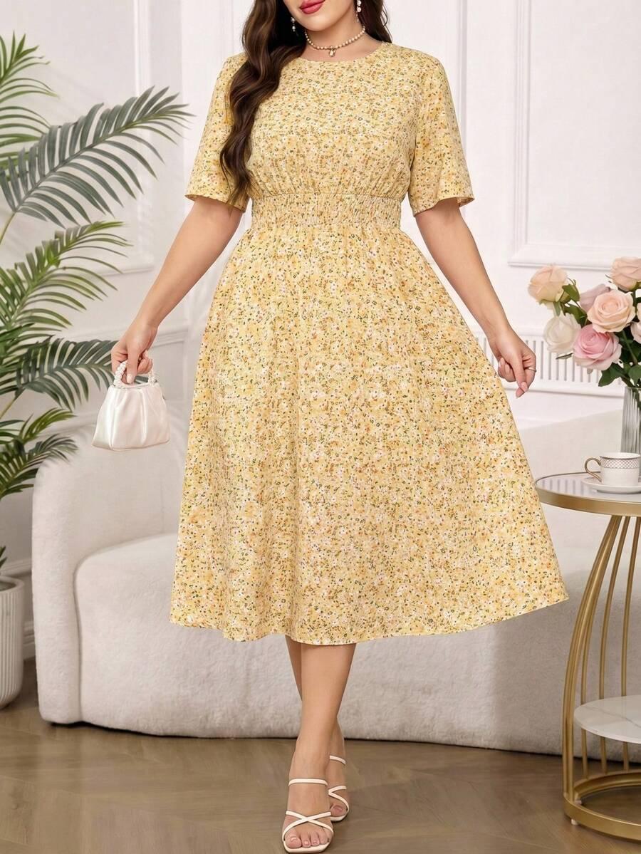 SHEIN SUKIENKA KWIATY KRÓTKI RĘKAW S06__52