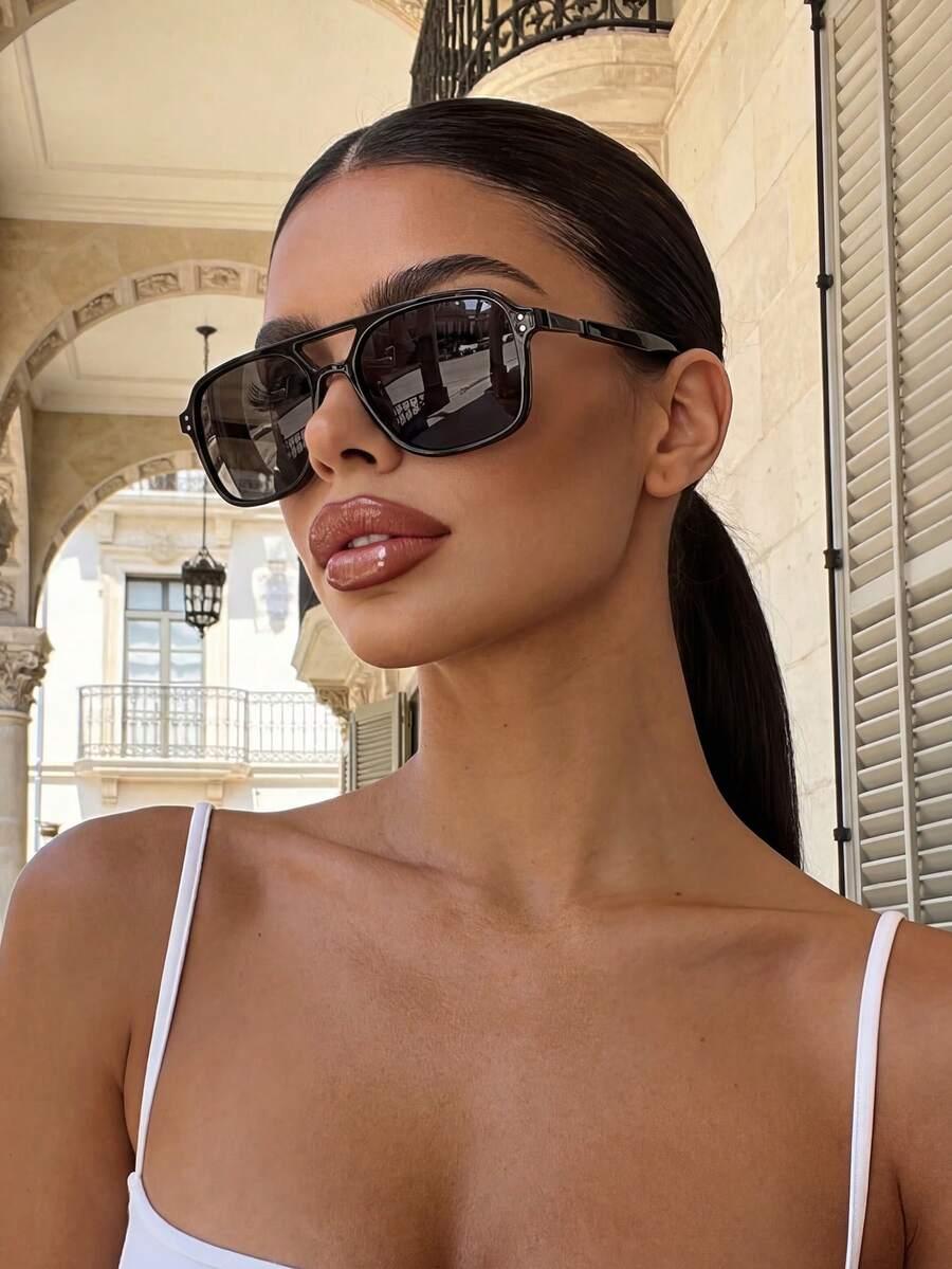 SHEIN CZARNE OKULARY PRZECIWSŁONECZNE S07