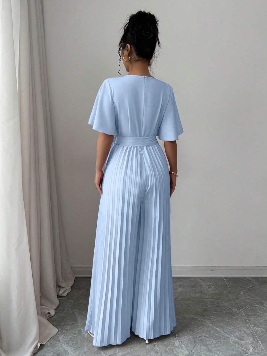 SHEIN NIEBIESKI KOMBINEZON PROSTA NOGAWKA S06__XL