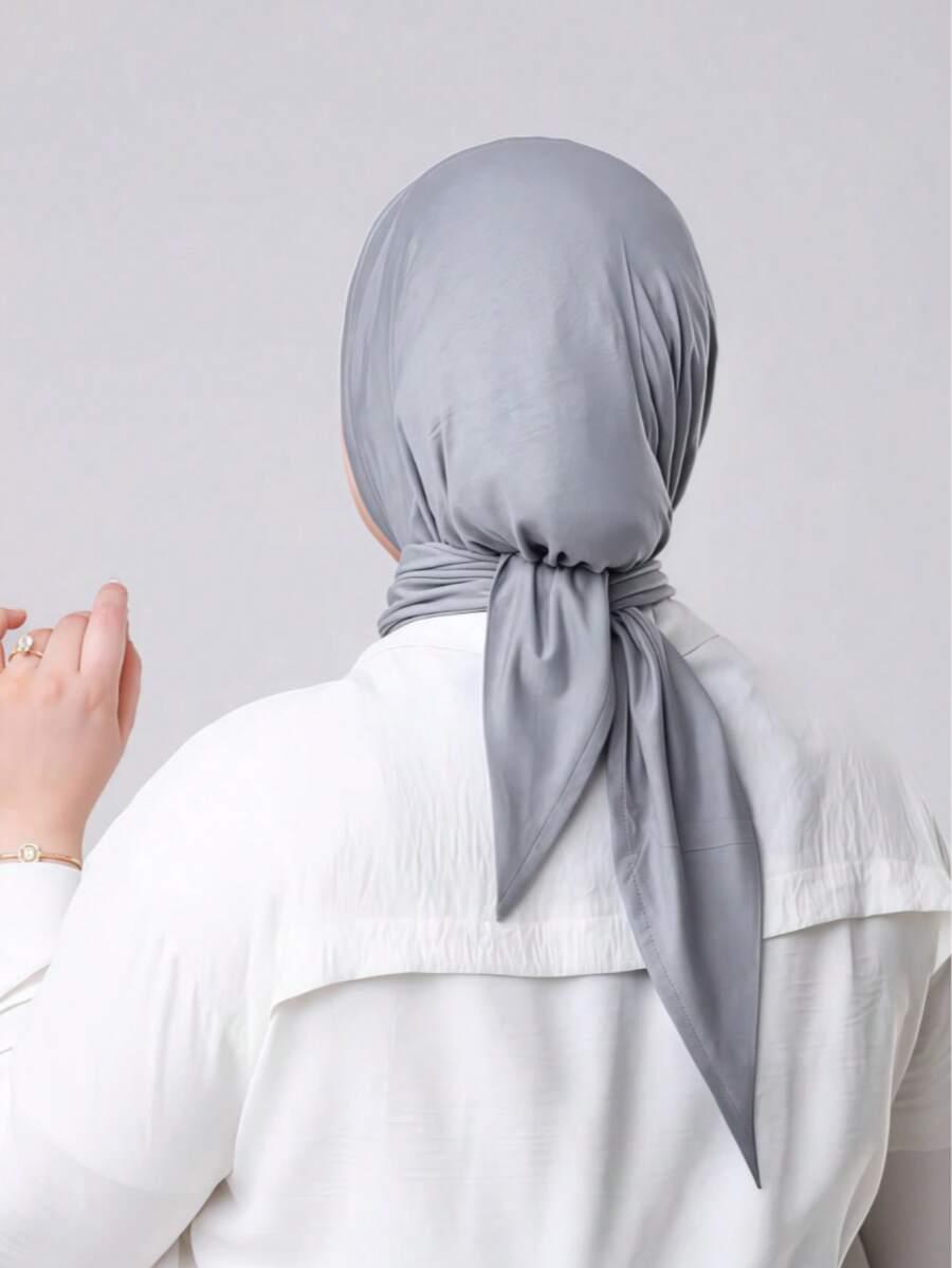 SHEIN SZARA CHUSTA NA GŁOWĘ S07__