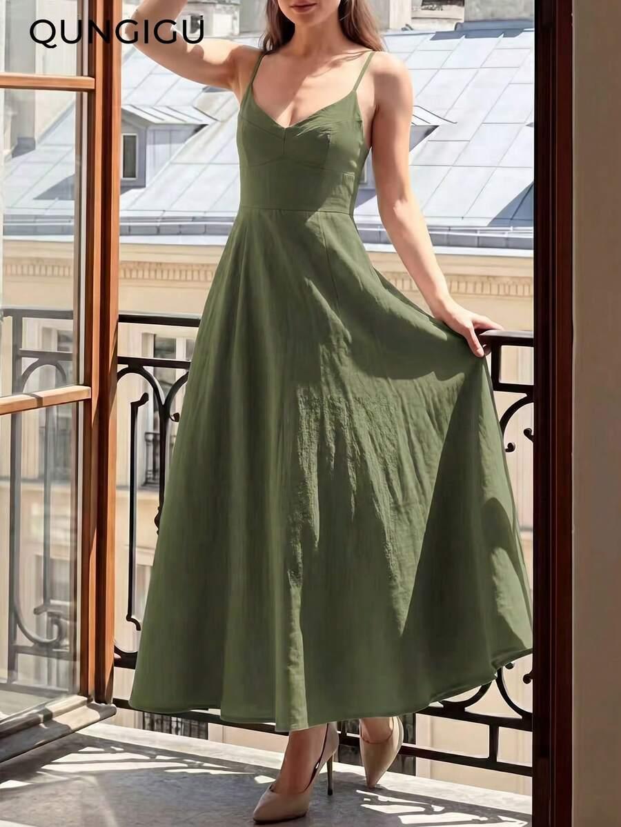 QUNGIGU ZIELONA MAXI SUKIENKA S09__S