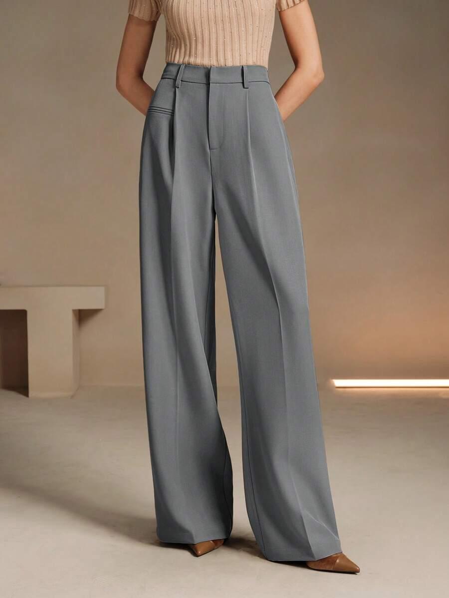 SHEIN SZARE SPODNIE GARNITUROWE S06__S