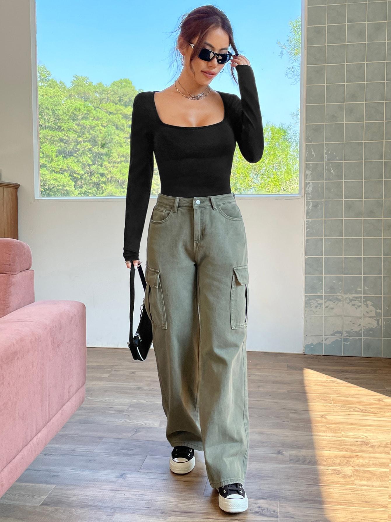 SHEIN CZARNE BODY DŁUGI RĘKAW S06__S