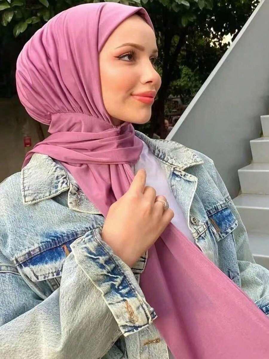 SHEIN RÓŻOWA CHUSTA NA GŁOWĘ S07__76X47