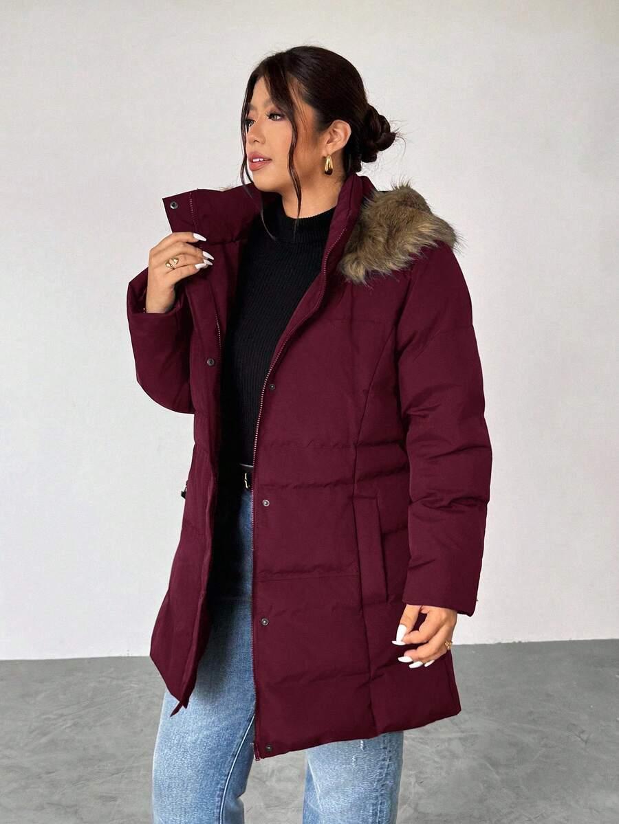 SHEIN BORDOWA KURTKA Z KAPTUREM ZAMEK W01__52
