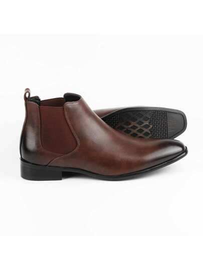 SHEIN BRĄZOWE LAKIEROWANE SZTYBLETY W01__42